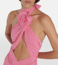 Magda Butrym Floral-appliqué silk-blend minidress
