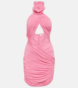Magda Butrym Floral-appliqué silk-blend minidress