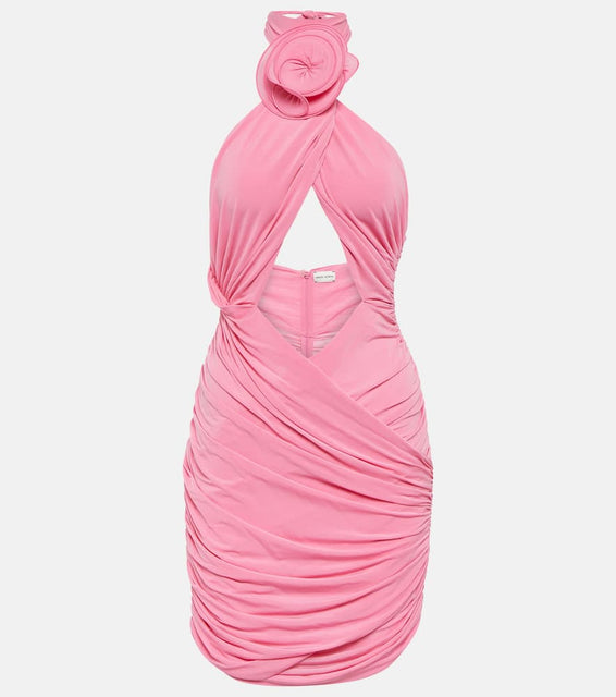 Magda Butrym Floral-appliqué silk-blend minidress