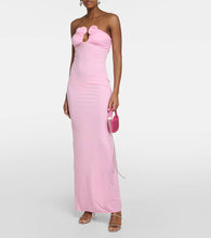 Magda Butrym Floral-appliqué strapless maxi dress