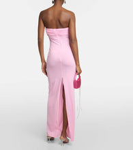Magda Butrym Floral-appliqué strapless maxi dress