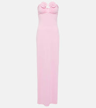 Magda Butrym Floral-appliqué strapless maxi dress