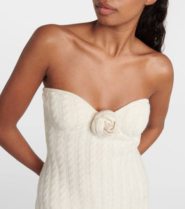 Magda Butrym Floral-appliqué strapless minidress