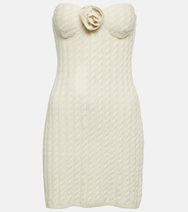 Magda Butrym Floral-appliqué strapless minidress