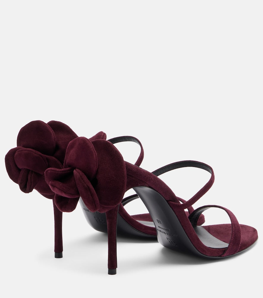 Magda Butrym Floral-applique suede mules