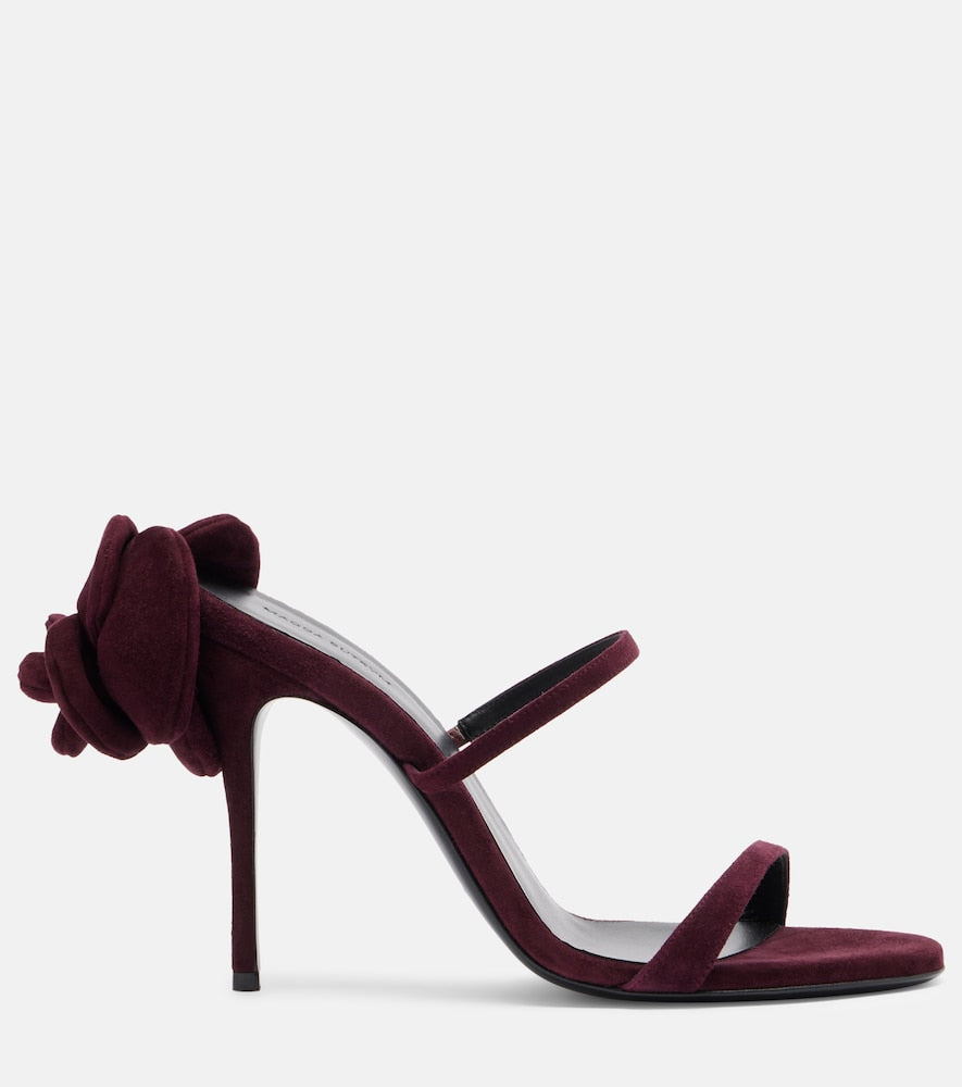 Magda Butrym Floral-applique suede mules