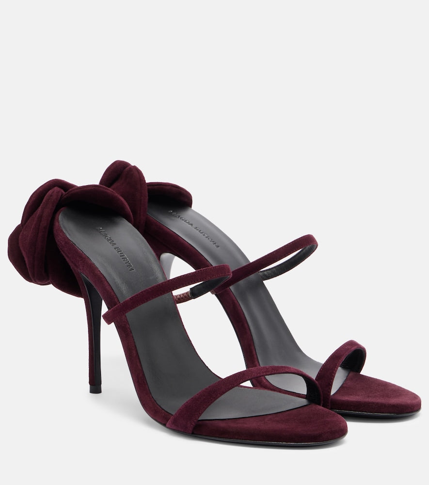 Magda Butrym Floral-applique suede mules