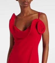 Magda Butrym Floral-appliqué wool-blend midi dress