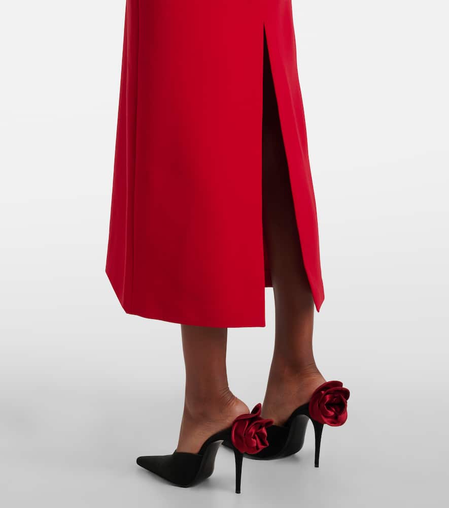 Magda Butrym Floral-appliqué wool-blend midi dress
