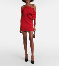 Magda Butrym Floral-appliqué wool-blend minidress
