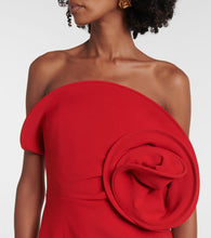Magda Butrym Floral-appliqué wool-blend minidress