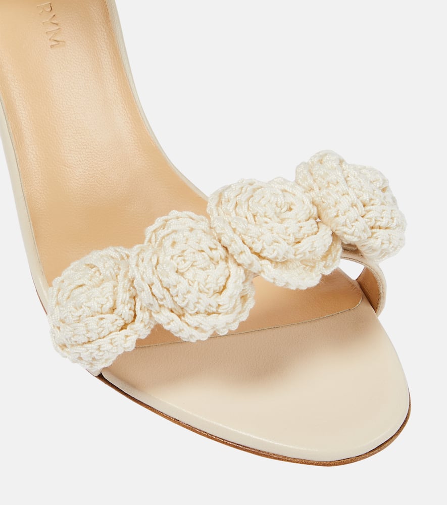 Magda Butrym Floral crochet and leather sandals
