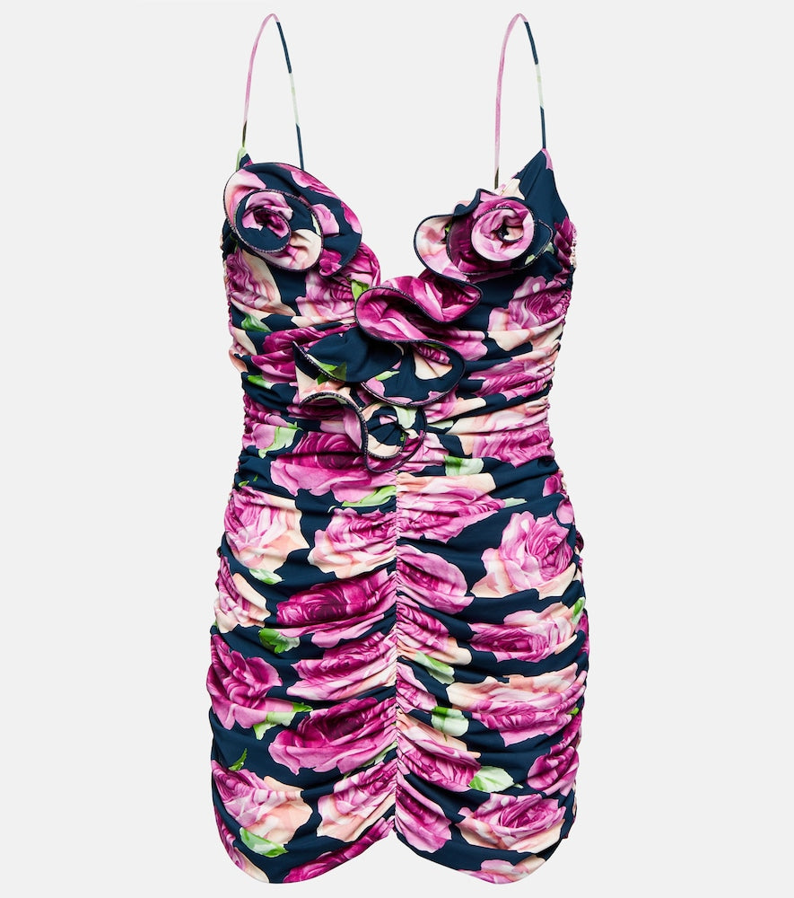 Magda Butrym Floral ruched minidress. Magda Butrym 花卉褶皱迷你连衣裙