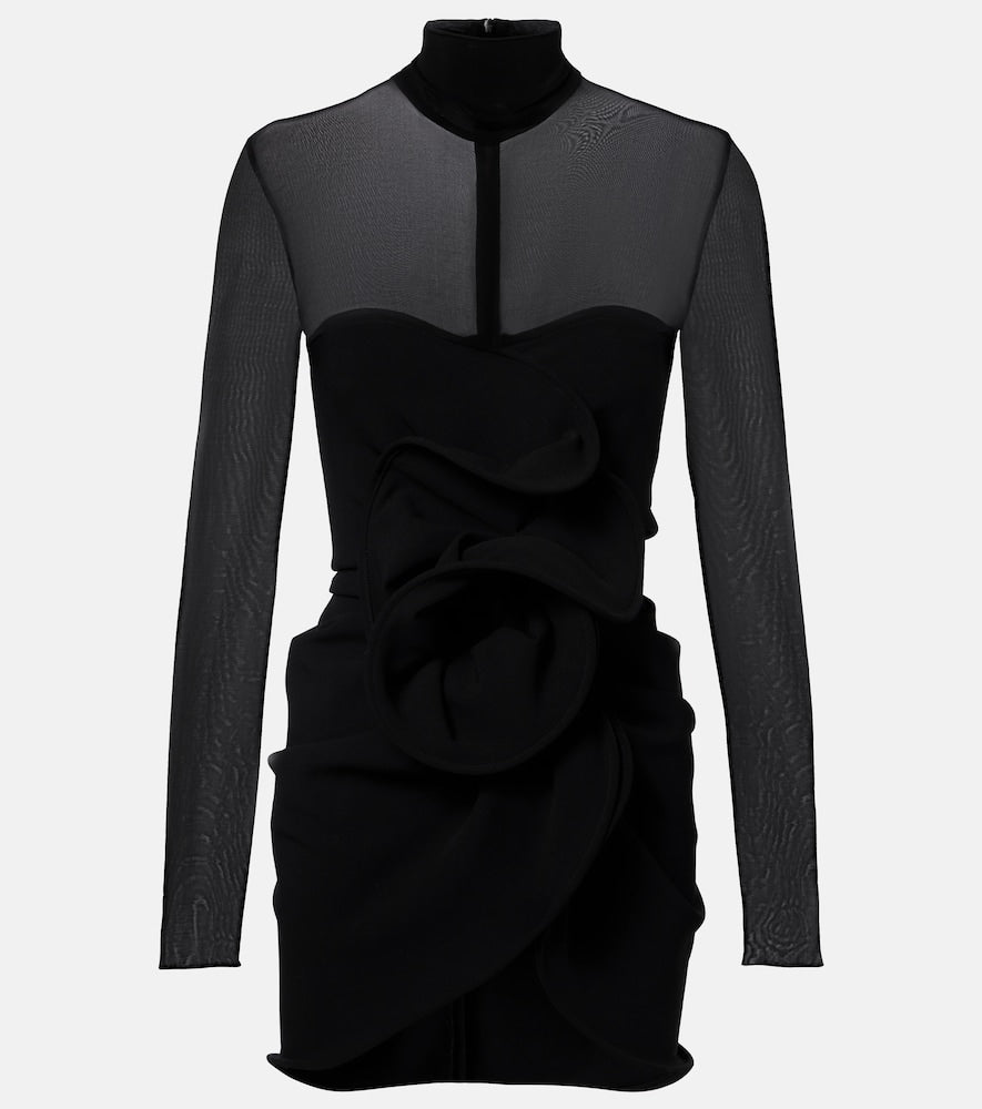 Magda Butrym Gathered sheer wool-blend minidress. Magda Butrym 褶皱薄纱羊毛混纺迷你连衣裙