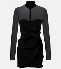 Magda Butrym Gathered sheer wool-blend minidress. Magda Butrym 褶皱薄纱羊毛混纺迷你连衣裙