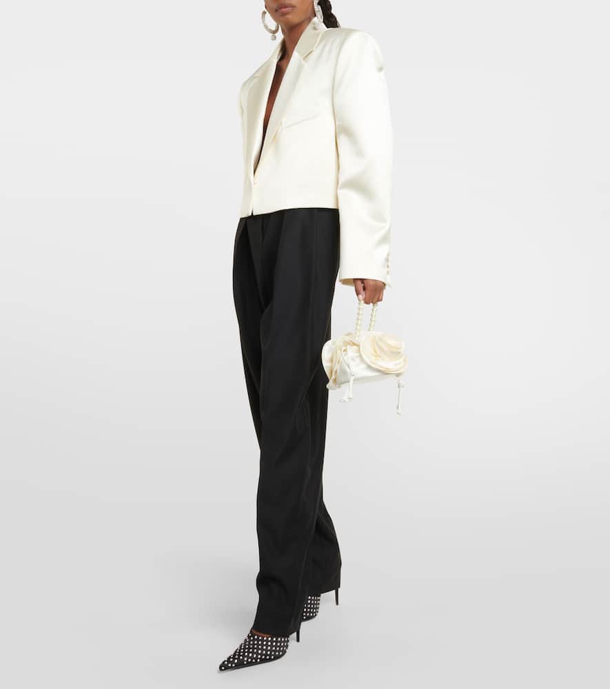 Magda Butrym Gathered silk-satin shoulder bag