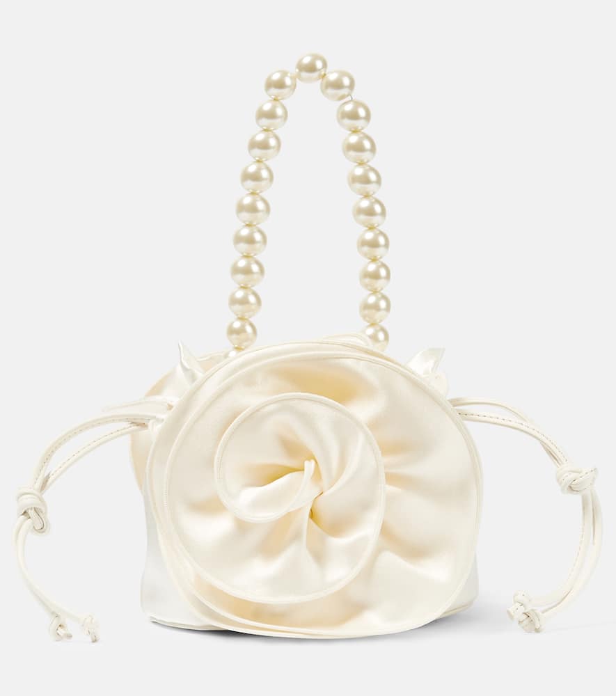 Magda Butrym Gathered silk-satin shoulder bag. Shop Magda Butrym Top-Handle Bags for women now.