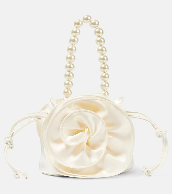 Magda Butrym Gathered silk-satin shoulder bag. Shop Magda Butrym Top-Handle Bags for women now.