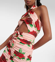 Magda Butrym Halterneck floral minidress