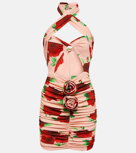 Magda Butrym Halterneck floral minidress