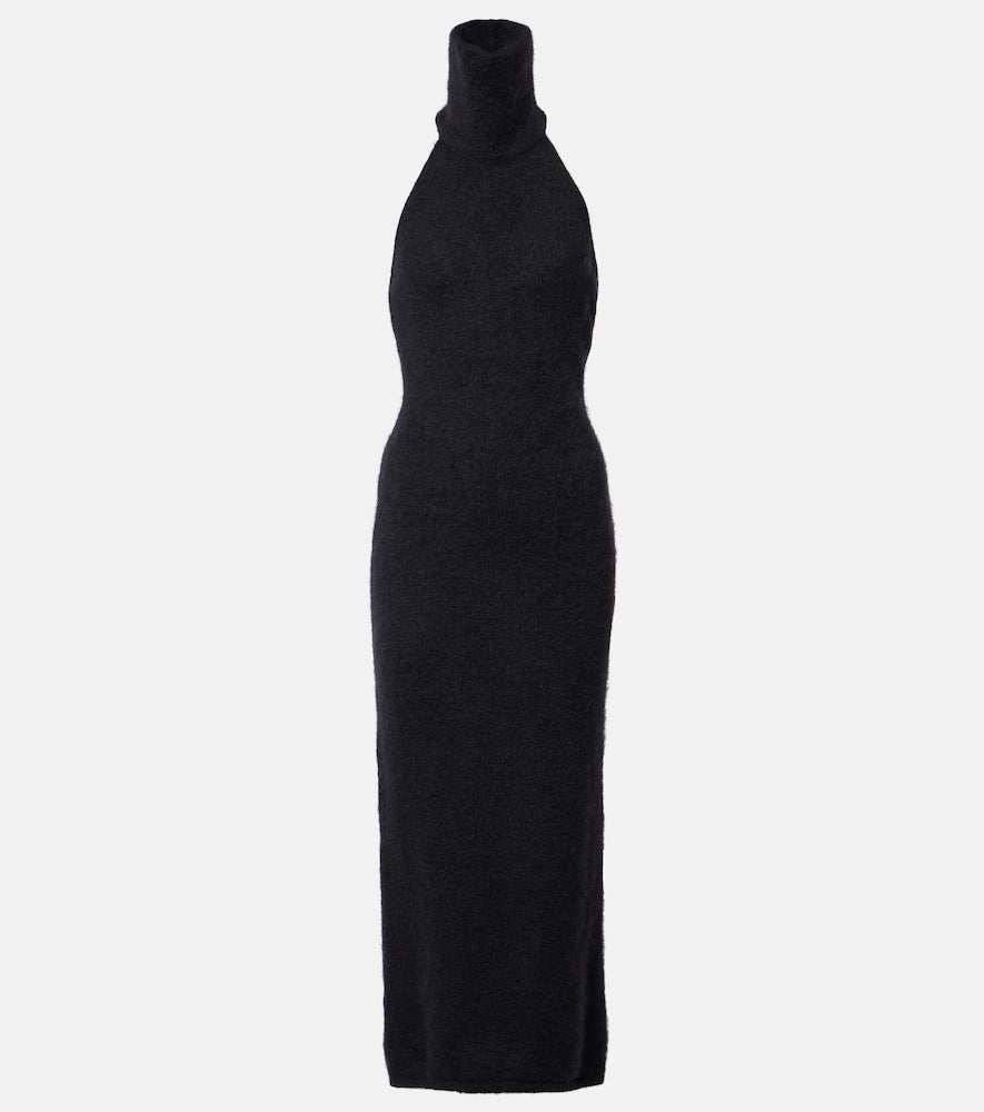 Magda Butrym Halterneck mohair-blend maxi dress. Magda Butrym 露背马海毛混纺长裙
