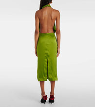 Magda Butrym Halterneck silk satin midi dress