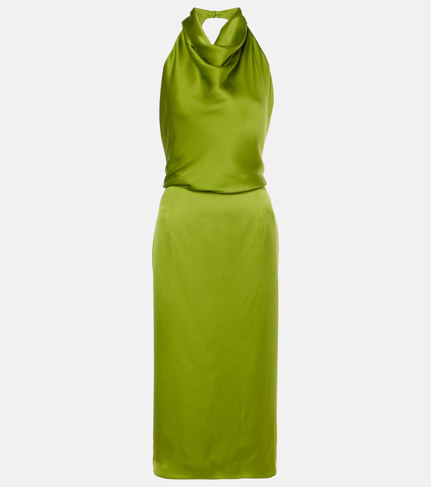 Magda Butrym Halterneck silk satin midi dress. Magda Butrym 露背真丝缎面中长连衣裙