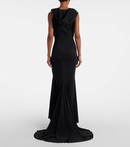 Magda Butrym Hooded silk-blend jersey maxi dress