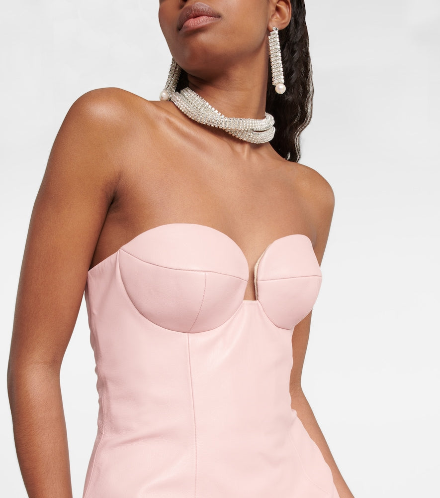 Magda Butrym Leather bustier midi dress
