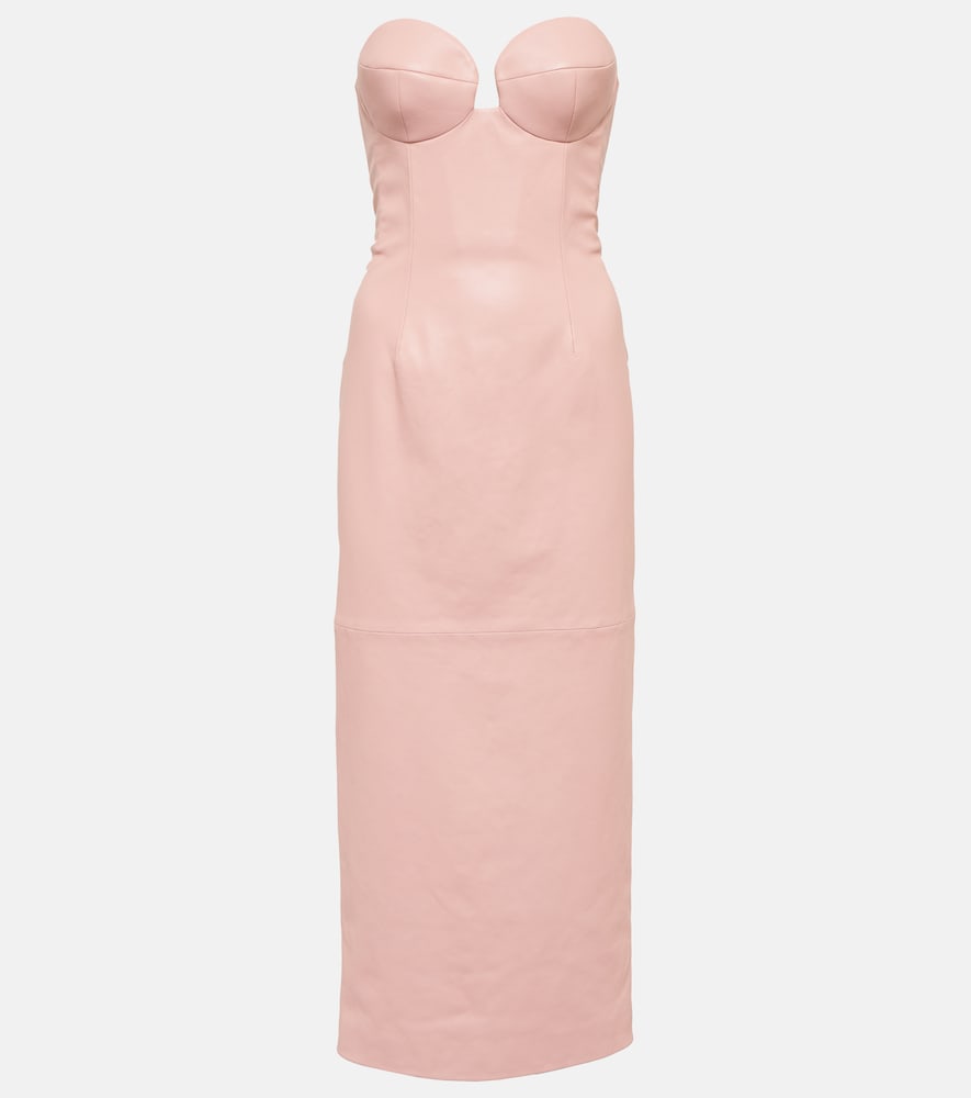 Magda Butrym Leather bustier midi dress. Magda Butrym 皮革胸衣中长连衣裙