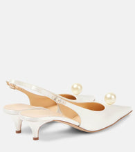 Magda Butrym Leather-trimmed satin slingback sandals