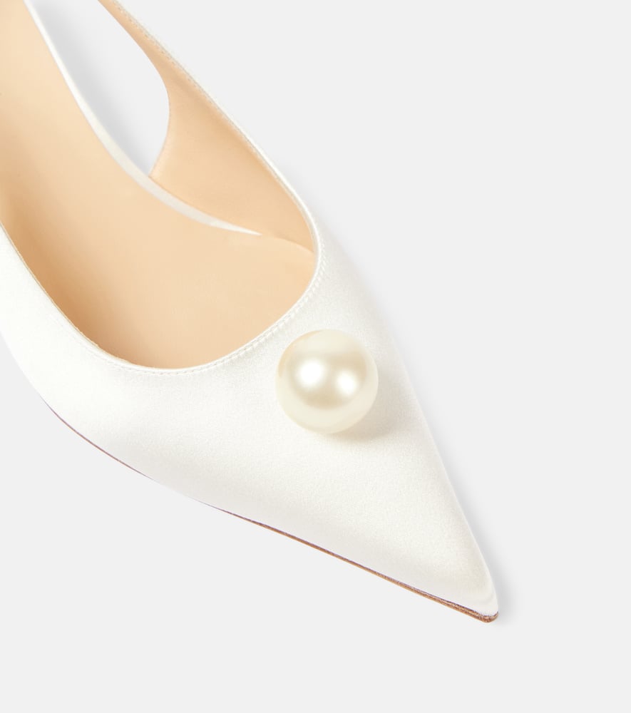 Magda Butrym Leather-trimmed satin slingback sandals