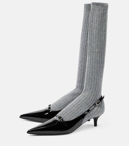 Magda Butrym Leather-trimmed sock boots