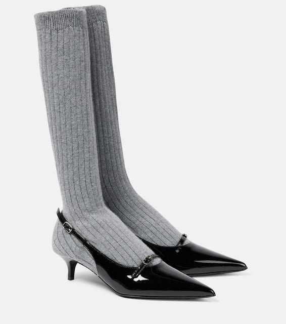 Magda Butrym Leather-trimmed sock boots