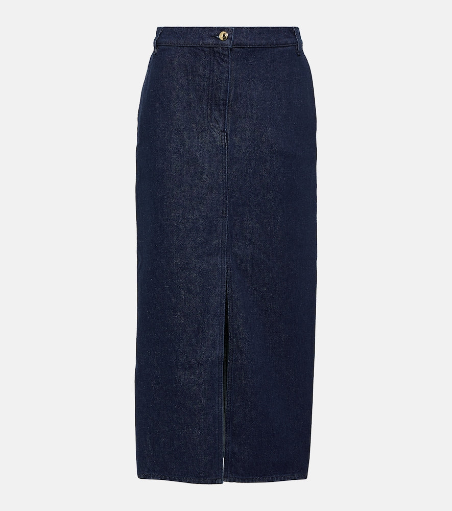 Magda Butrym Low-rise denim maxi skirt - Magda Butrym 低腰牛仔长裙