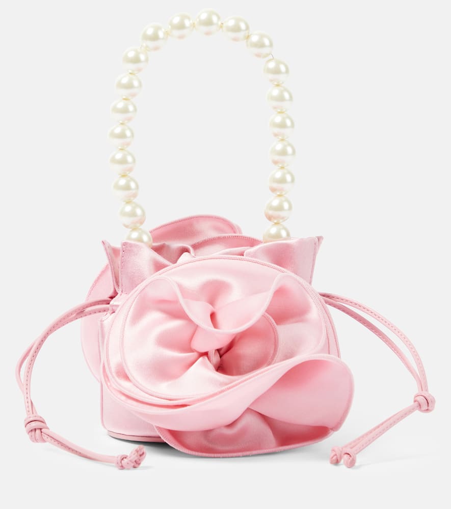 Magda Butrym Magda Small floral-appliqu√É¬© satin bucket bag