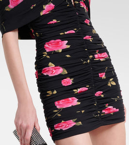 Magda Butrym Off-shoulder floral ruched minidress