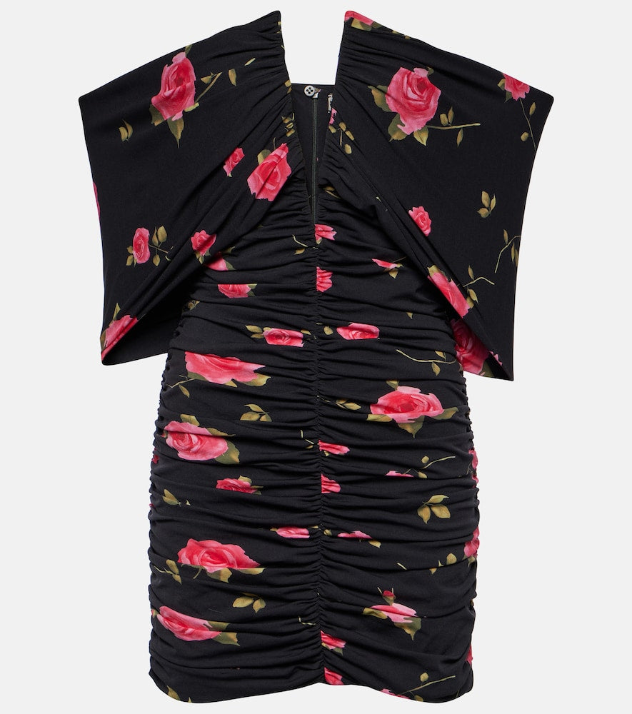 Magda Butrym Off-shoulder floral ruched minidress. Magda Butrym 露肩花卉褶皱迷你连衣裙