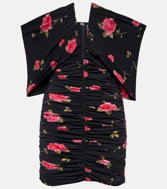 Magda Butrym Off-shoulder floral ruched minidress