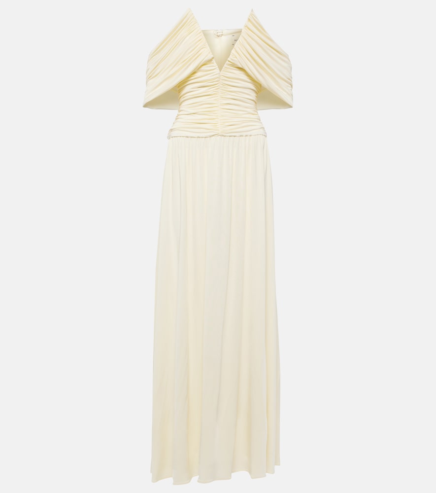 Magda Butrym Off-shoulder gathered maxi dress. Magda Butrym 露肩褶皱长裙