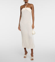 Magda Butrym Pearl-detail halterneck midi dress