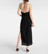 Magda Butrym Pearl-detail halterneck midi dress