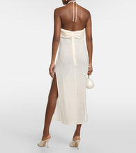Magda Butrym Pearl-detail halterneck midi dress