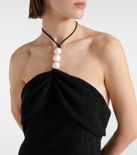 Magda Butrym Pearl-detail halterneck midi dress