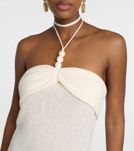 Magda Butrym Pearl-detail halterneck midi dress