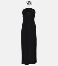 Magda Butrym Pearl-detail halterneck midi dress. Magda Butrym 珍珠装饰露背中长连衣裙
