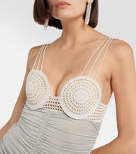 Magda Butrym Ruched crochet and jersey minidress