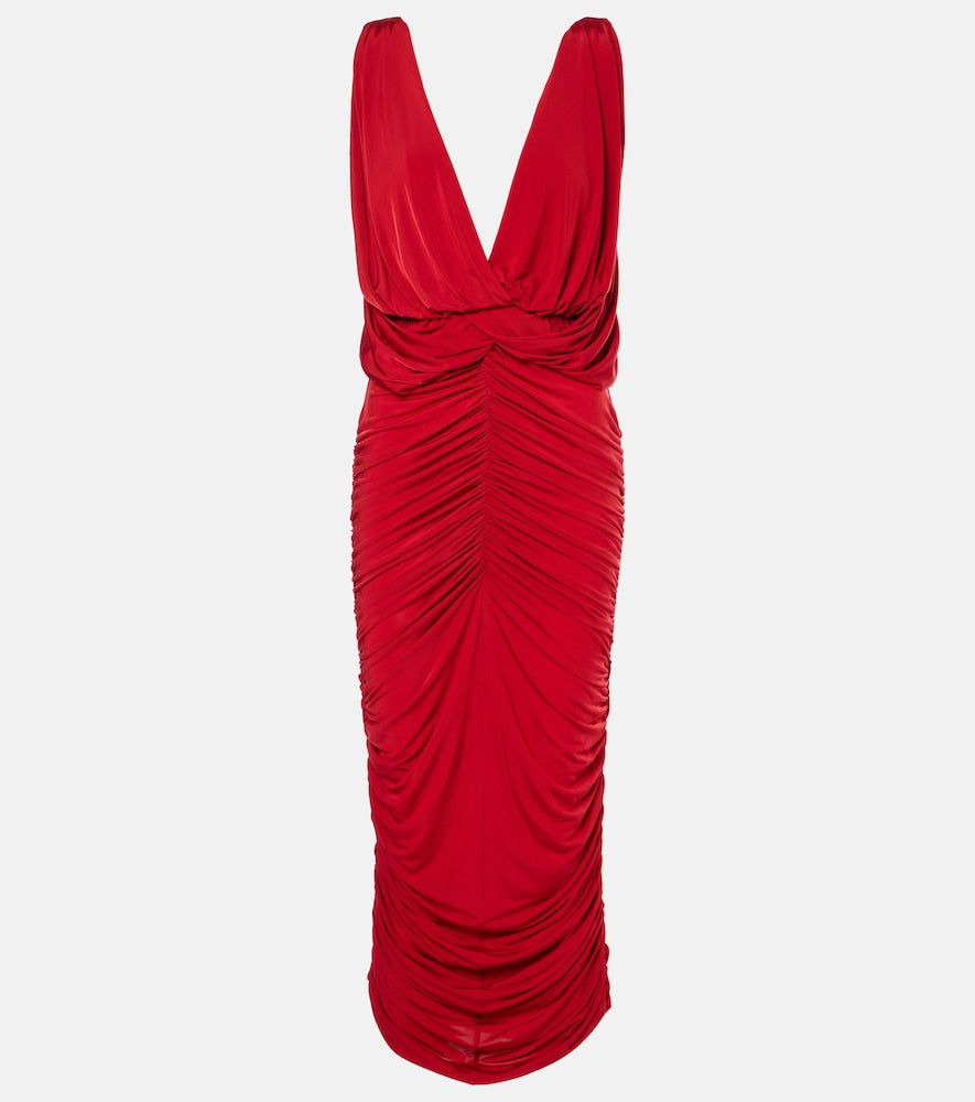 Magda Butrym Ruched draped midi dress. Magda Butrym 褶皱垂褶中长连衣裙