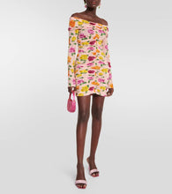 Magda Butrym Ruched off-shoulder floral minidress