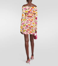 Magda Butrym Ruched off-shoulder floral minidress